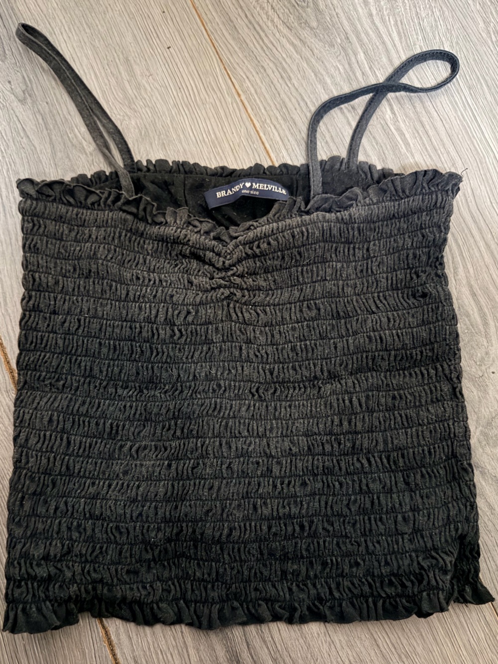 Brandy Melville Ally Black Smocked Tank